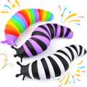 Cevioce Fidget Slug Toy 3Pcs Autism Sensory Toys for Autistic Children Toddler Airplane Car Travel Essential Toys Slug Fidget Toys for Kids & Adults Christmas Stocking Stuffers Gifts for Girls Boys