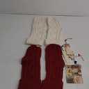 Pack of 4 Christmas Stockings 18 Inches Large Size Cable Knitted Stocking Gifts & Decorations for Family Holiday Xmas Party, Ivory White and Burgundy