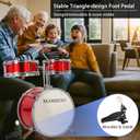 3-Piece 13 Inch Kids Drum Set, Beginner Junior Drum Kit with Adjustable Throne Cymbal Pedal Wooden Drumsticks, Poplar Hardwood Educational Musical Toy Gift for Boys Girls 3-9 Years Old