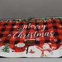 LHLJOYU Christmas Doormat Snowman Christmas Tree Red Black Plaid Fun Front Door Mat Non-Slip Rubber Backing Welcome Mat Floor Mat Indoor Outdoor (19.7"x31.5", Red and Black Buffalo Plaid) (2'8" x 1'8" (Rectangular)