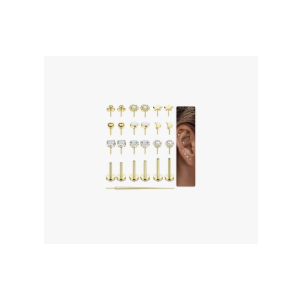 LOLIAS 20G 18G 16G Threadless Nose Studs Rings for Women Men 316L Surgical Steel Push in Flat Back Earrings CZ Lip Labret Nose Rings Studs Cartilage Helix Conch Medusa Nostril Tragus Piercing Jewelry 6mm 8mm 10mm Length