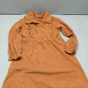 Girl Fall Dress Yellow Brown Toddler Long Sleeve Dresses Kids Ruffle Solid Stylish Outfit Size 5-6 Years