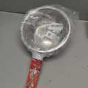 Stainless Steel Perforated Metal Colander Strainer with Long Red Handle Sieve Sifters Use for Kitchen Food Pasta Noodles Spaghetti Vegetables Silver - 7.9inch