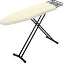 Ironing Board Full Size, RAINHOL Compact Iron Board with Iron Rest, Heat Resistant Cover with Ultra Thick Padding, Height Adjustable Heavy Duty for Home, Dorm, 43x13 Ivory