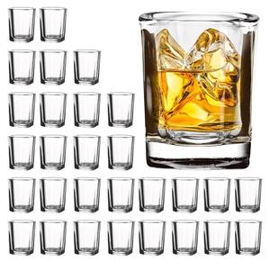 Vivimee 30 Pack Heavy Base Shot Glasses Bulk, 2.2 oz Square Shot Glass Set, Clear Espresso Shot Glass, Small Whiskey Shot Glasses for Vodka, Whiskey, Tequila, Espressos, Spirits & Liquors