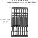 Adjustable Cast Iron Grill Grates, Universal Cooking Grid Grates Replacement for Gas Eletric Grill, Extends from 14" to 20" L, 8" Wide, 3 Pack