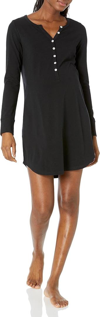 Amazon Essentials Womens Maternity Nursing Nightdress (X-Small, Black)