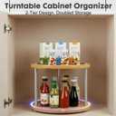 2 Tier Lazy Susan Organizer,Revolving Spice Rack,10 inch Wood Lazy Susan Turntable for Cabinet, Shelf, Countertop, or Table