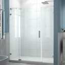 56-60" W x 70" H Frameless Pivot Shower Door, 5/16"(8mm) Clear SGCC Tempered Glass Shower Doors, Brushed Nickel Hinged Shower Glass Door, Reversible Installation
Color: Brushed Nickel (Piovt Swing)