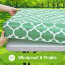 Smiry Rectangle Picnic Table Cover, Waterproof Elastic Fitted Camping Tablecloths for 4 Foot Tables, Wipeable Flannel Backed Vinyl Tablecloth Protector for Indoor, Outdoor (Sage Green, 30x48 Inches)