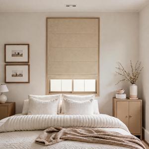 Blackout Cordless Roman Shades for Indoor Windows, 430GSM Chenille Fabric