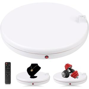 45cm/18Inch Electric Motorized Rotating Turntable Display Stand, with AC Power Outlet, 100kg/220lbs Load, for Electrical Product Display