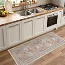 Runner Rug 2x6, Ultra-Thin Entryway Rug Non Slip Washable Rugs for Laundry Room, Runners for Hallways, Vintage Soft Rugs for Living Room, Kitchen, Bedroom(Orange,2'x6')