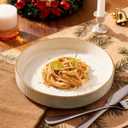 Famiware Star 7.5" Pasta Bowls Set, Salad Bowl Set of 4, Double Reactive Glaze, Stackable, Ideal for Your Friend for Housewarming, Festivals, White