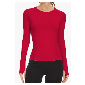 MathCat Workout Shirts for Women Long Sleeve, Workout Tops for Women, Quick Dry Gym Athletic Tops，Seamless Yoga Shirts Large