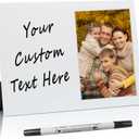 Personalized Wood Picture Frame, Memorial Gifts for Mother Father Baby Friends Family Pet, White Photo Frame for 4x6 picture with Signature Space - Horizontal/Vertical Display on Table or Wall