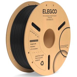 ELEGOO PLA Plus Filament 1.75mm Black 1KG, PLA+ Tougher and Stronger 3D Printer Filament Pro Dimensional Accuracy +/- 0.02mm, 1kg Spool(2.2lbs) Fits for Most FDM 3D Printers