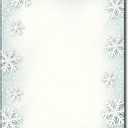 Paper Snowflakes Holiday Stationery - 80 Sheets - Frosted Blue and White Snow Design for Christmas Letters, Holiday Greetings, and Winter Events - 8.5 x 11 - For Inkjet & Laser Printers