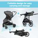 ANNA QUEEN 2 in 1 Baby Stroller,Folding High Landscape Infant Stroller,Reversible Pram, Convertible Pushchair for Infants and Newborns 0-36 Months