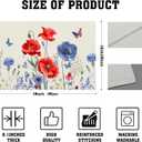 4th of July Placemats Set of 4 Red Blue Floral Patriotic Washable Non-Slip Heat Resistant Place Mats America Memorial Day Independence Day Table Mats 12x18 Inch