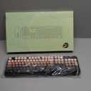 FD Wireless Keyboard and Mouse Combo - 2.4G Full-Sized Cute Colorful Mouse and Keyboard with 104 Round Keys Retro Typewriter Keyboard for Laptop/Windows/PC - Black Gradient