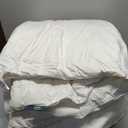 Serta Goose Feather Down Fiber Cotton Comforter Queen Size - 100% Cotton Duvet Insert - Hotel Luxury Hypoallergenic Bedding Comforter All Season Medium Warmth 90 x 90 Inch White