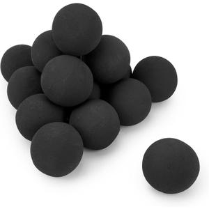 Stanbroil Ceramic Balls - 3 Round Fire Stones for Fire Pit Fire Bowl and Fireplace - Set of 15, Black