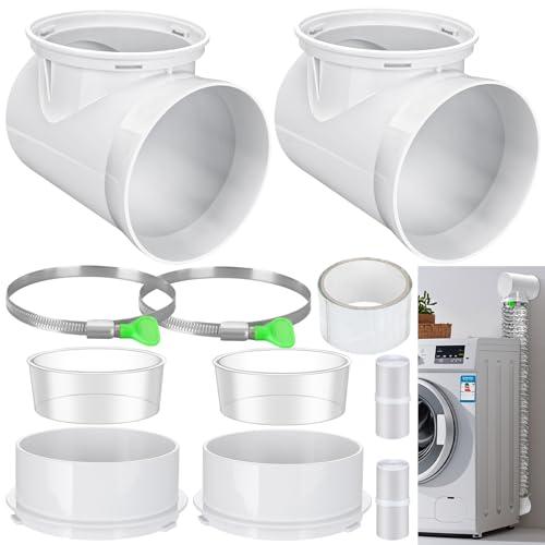 90 Degree Dryer Vent Elbow(2 Pcs),Dryer Vent Duct Connector Kit,90 Degree Dryer Vent Tight-Fit Connector Elbow for 4 Inch Dryer Duct Vent Hose.