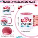 Baderke 6 Set Employee Appreciation Gifts Include Thank You Staff Mug Gift Set 12 oz Appreciation Mugs Inspirational Pens Tags for Employee Staff Team Group (Pink Blue,Nurse-1)