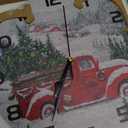 ALAZA Red Truck Christmas Tree Wall Clock Non Ticking Decorative Desk Clock for Bedroom Kitchen Living Room School Office,Black (Color 12)