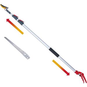 4.6-10 Ft Long Reach Tree Pruner Extendable, Fruit Picker, Telescoping Tree Pruner, Fruit Tree Branch Trimmers Long Handled Pruner, Cut and Hold Pruner