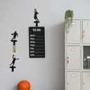 Zonon 6 Set Basketball Medal Hanger Display Holder Wall Mount Basketball Players Dunk Silhouette Coat Hooks with Screws Medal Display Rack Iron Race Ribbon Award Organizer Gift for Athletes Christmas