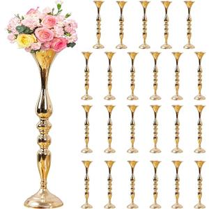 24 Pcs Metal Flower Arrangements Stand 20 Inch Tall Wedding Vase
Centerpieces Table, Decoration Flower Stand for Party Wedding Reception Flower Arrangement Candle Holder , Gold