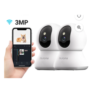 blurams Pet Camera 2K, 360° Indoor Security Camera, Dog Camera with Phone App, PTZ Cameras for Home Security Indoor, 2-Way Audio, Motion Tracking, Color/IR Night Vision, Siren, Cloud&SD(2.4GHz Only) 2-Pack