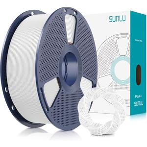 SUNLU 3D Printer Filament PLA Plus 1.75mm, SUNLU Neatly Wound 1.75mm PRO, PLA+ Filament for Most FDM 3D Printer, Dimensional Accuracy +/- 0.02 mm, 1 kg Spool(2.2lbs), White
