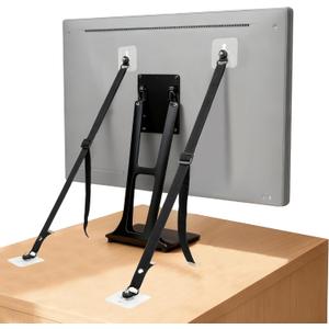 2 Pack Adjustable TV Safety Straps for Flat Screen, No-Drill Adhesive Anti-Tip TV Furniture Anchors for Baby Proofing, Premium TV Stabilizer Earthquake Straps for Furniture, Cabinet, Bookshelf