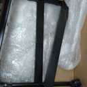 DUMOS Small Standing Desk Mobile Portable Rolling Laptop PC Table on Wheels Adjustable Height Computer Workstation for Home Office, 19 Inch, Brown