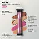 Real Techniques Ultimate Multi Tasker Brush, Dual-Ended Makeup Brush for Foundation, Blush Bronzer & Powder, Precision Sculpting & Blending, UltraPlush Bristles, Cruelty-Free, 1 Count