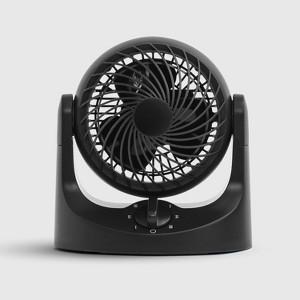 IRIS 3 Speed Desk Oscillating Fan: Portable Small Fan for Desk, Adjustable Tilt, 3 Speeds, Black, Electric, 4.75" Blade