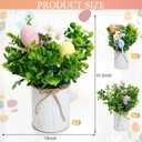Spring Easter Table Decorations Centerpieces Pre-Made Eggs Tabletop Arrangements with Rustic Metal Vase for Farmhouse Dining Room Home Kitchen Indoor Party Office Decor, 1 Pack