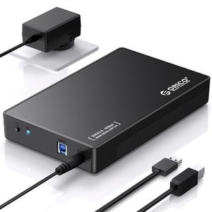 ORICO USB 3.0 External Hard Drive Enclosure for 3.5/2.5" SATA Hard Drives/SSD up to 16 TB, 3.5" tool-free HDD enclosure with 12V/2A power supply and UASP acceleration (3588US3)