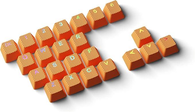 Gaming Rubber Keycaps Set | Anti-Slip Texture | Doubleshot Backlit Keycap Set | OEM Profile Key Set | for Mechanical Keyboard | Compatible with Cherry MX, Gateron, Kailh | Orange