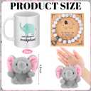 3 Pcs Christmas White Elephant Gifts for Women Elephant Coffee Mug Plush Doll Keychain and Bracelet with Inspirational Card Christmas Holiday Birthday Gift for Women Man Animal Lover
