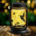 YJFWAL Hummingbird Solar Lanterns Outdoor Waterproof -Christmas Birthday, Mothers Day Gifts for Women Mom Grandma, Mason Jar Garden Lights for Patio, Yard, Porch, Balcony, Durable Garden Decor