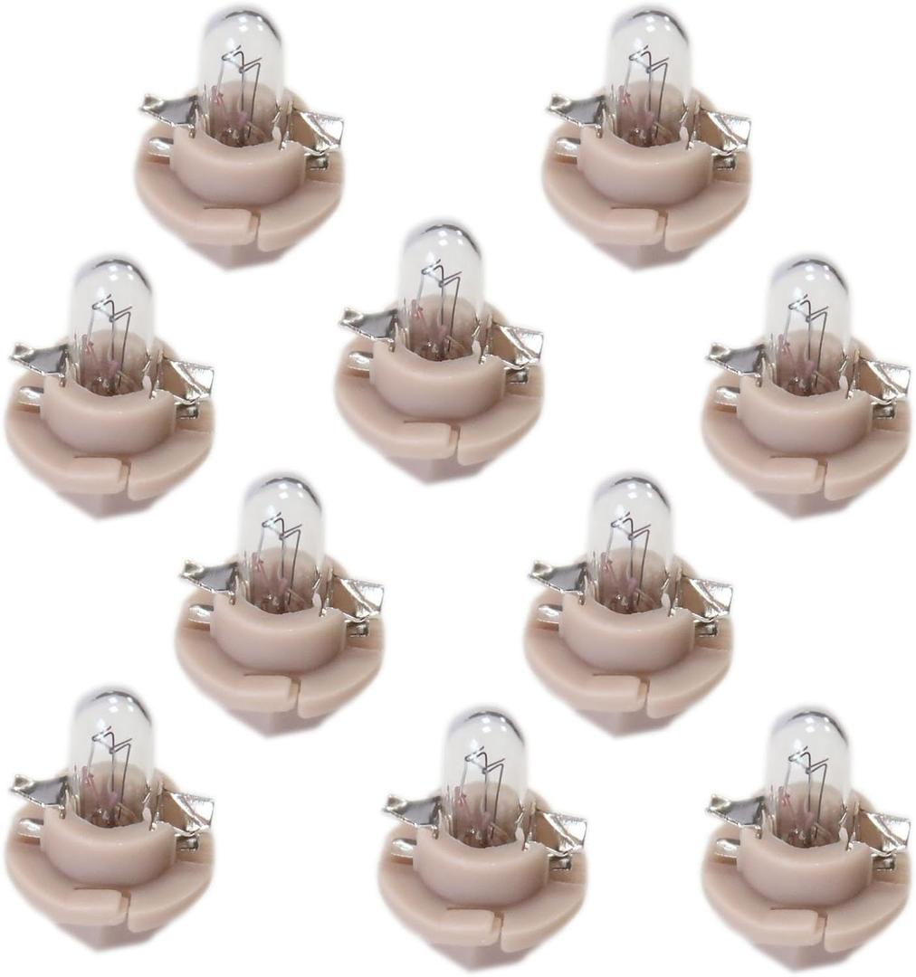 Dashboard Instrument Cluster Bulb (Set Of 10 Pcs) 12V1.5W with Beige/Brown Socket Base Fit for BMW Replace#62111391260 (Brown)