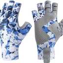 2 x Fishing Gloves for Men Women, UPF50+ Fingerless Sun Protection Gloves, Durable and Ergonomic, for Kayaking, Rowing, Hunting, Paddling, Boating, Biking, Hunting, Driving