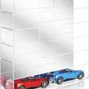 Juexica 1: 18 Scale Diecast Display Case Clear Acrylic Toy Model Cars Cabinet Wall Mounted Storage Showcase Hold 12 Cars, Lockable with Mirror Back, 23.62 x 23.62 x 6.1 Inch