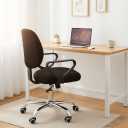 MIFXIN Computer Office Chair Cover Stretch Slipcover 2 Piece Soft Elastic Non-Slip Desk Chair Seat Covers Protector, Only Cover, NO Chair (Black)