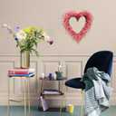 idyllic Heart Valentine Wreath Handmade Red Berry Leaves Heart Shaped Wreath Rustic Twig for Door Decorative 18 Inches Wedding Valentine Decoration