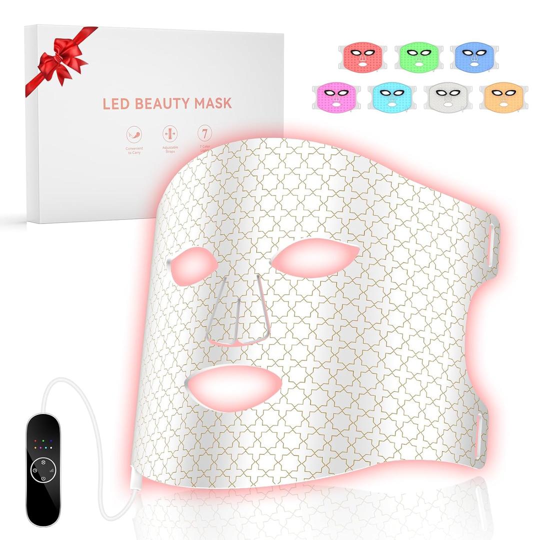 Red Light Therapy For Face, 7 Modes Portable Therapy Mask With 3000mah Rechargeable Remote, Blue, Orange, 850nm Infrared & Red Light Mask, 400 Leds For Anti-Aging Red Light Therapy For Face, 7 Modes Portable Therapy Mask With 3000mah Rechargeable Remote, Blue, Orange, 850nm Infrared & Red Light Mask, 400 Leds For Anti-Aging
